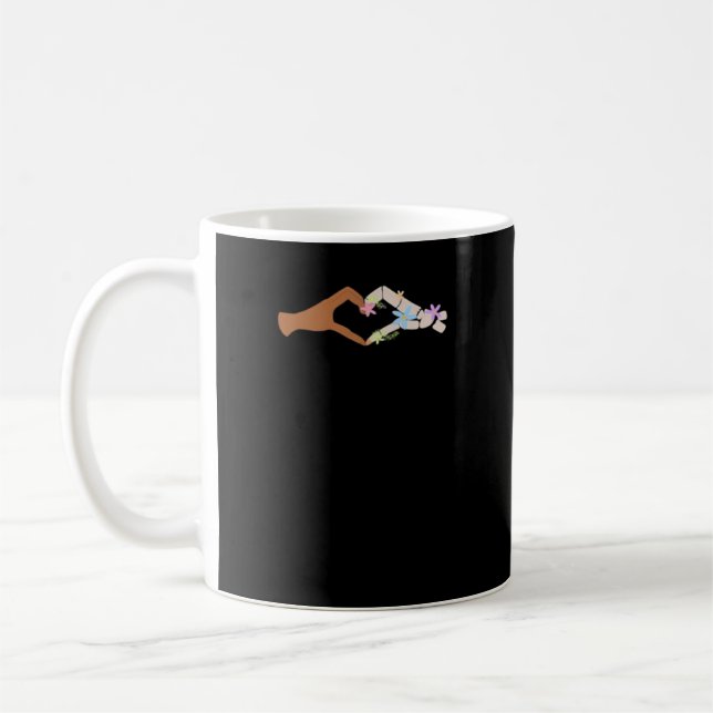Skeleton Hands Heart Show Basic Coffee Mug (Left)