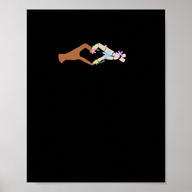 Skeleton Hands Heart Show Basic Poster (Front)