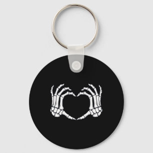 Skeleton Hands Heart Sign Bones Fun Halloween  Key Ring