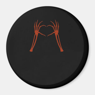 Skeleton Hands Heart Sign Costume Funny Halloween Magnet