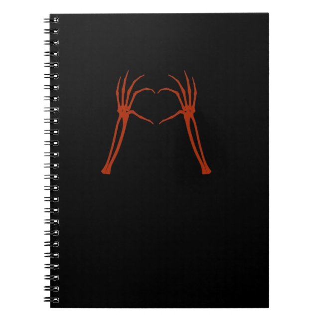 Skeleton Hands Heart Sign Costume Funny Halloween  Notebook (Front)