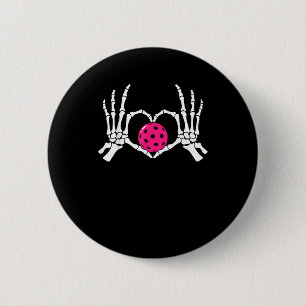 Skeleton Hands Heart Sign Funny Pickle Valentine's 6 Cm Round Badge