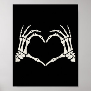 Skeleton Hands Heart Sign Halloween