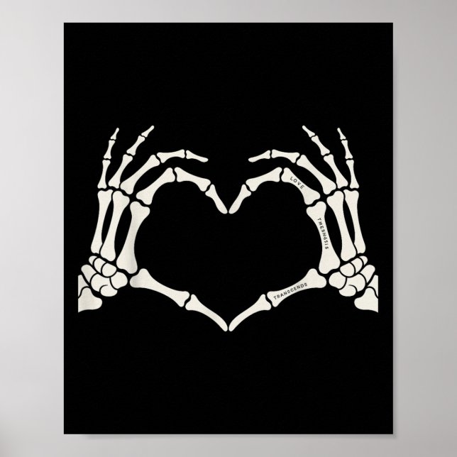Skeleton Hands Heart Sign Halloween  (Front)