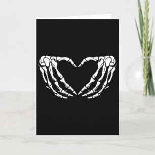 Skeleton Hands Heart Sign Halloween Costume Women Card