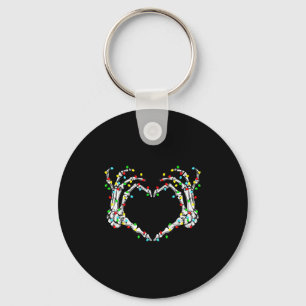 Skeleton Hands Heart Sign Light Christmas Costume  Key Ring