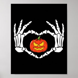 Skeleton Hands Heart Sign Retro Halloween Costume 