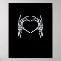 Skeleton Hands Heart Sign Retro Halloween Costume