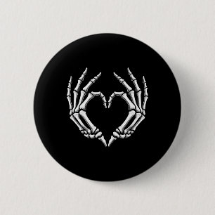 Skeleton Hands Heart Sign Retro Halloween Costume  6 Cm Round Badge