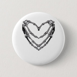 Skeleton Hands Heart Sign Retro Halloween Costume 6 Cm Round Badge