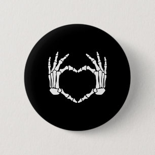 Skeleton Hands Heart Sign Retro Halloween Costume  6 Cm Round Badge