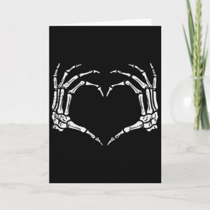 Skeleton Hands Heart Sign Retro Halloween Costume Card