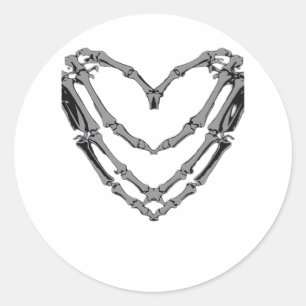 Skeleton Hands Heart Sign Retro Halloween Costume Classic Round Sticker