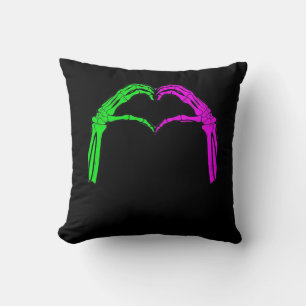 Skeleton Hands Heart Sign Retro Halloween Costume Cushion