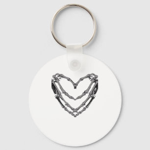 Skeleton Hands Heart Sign Retro Halloween Costume  Key Ring