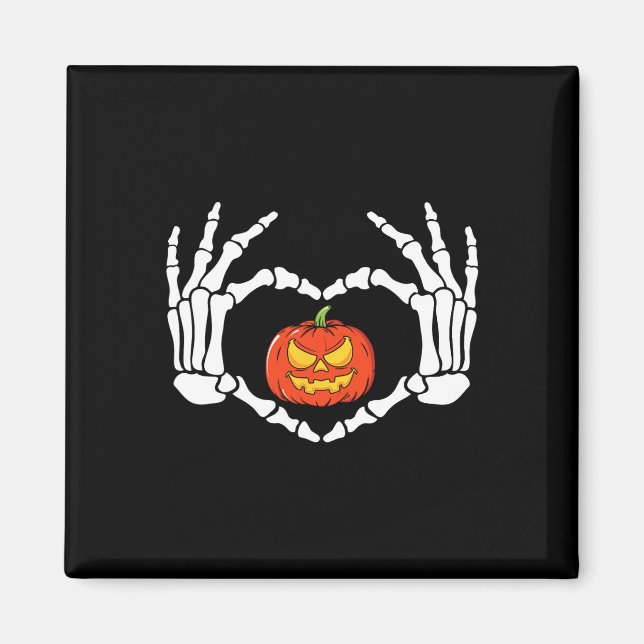 Skeleton Hands Heart Sign Retro Halloween Costume  Magnet (Front)