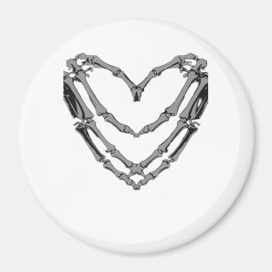 Skeleton Hands Heart Sign Retro Halloween Costume Magnet