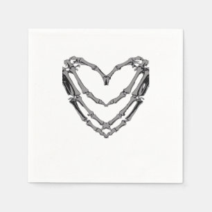 Skeleton Hands Heart Sign Retro Halloween Costume Napkin