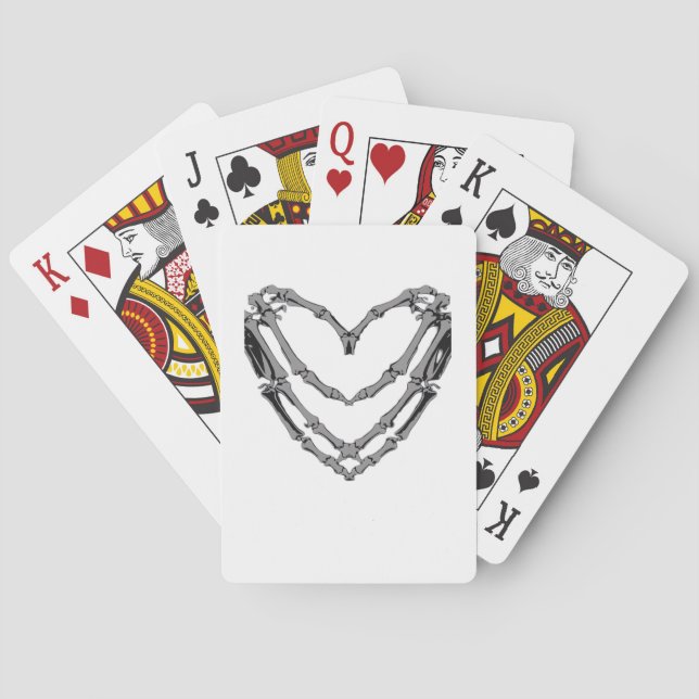 Skeleton Hands Heart Sign Retro Halloween Costume  Playing Cards (Back)