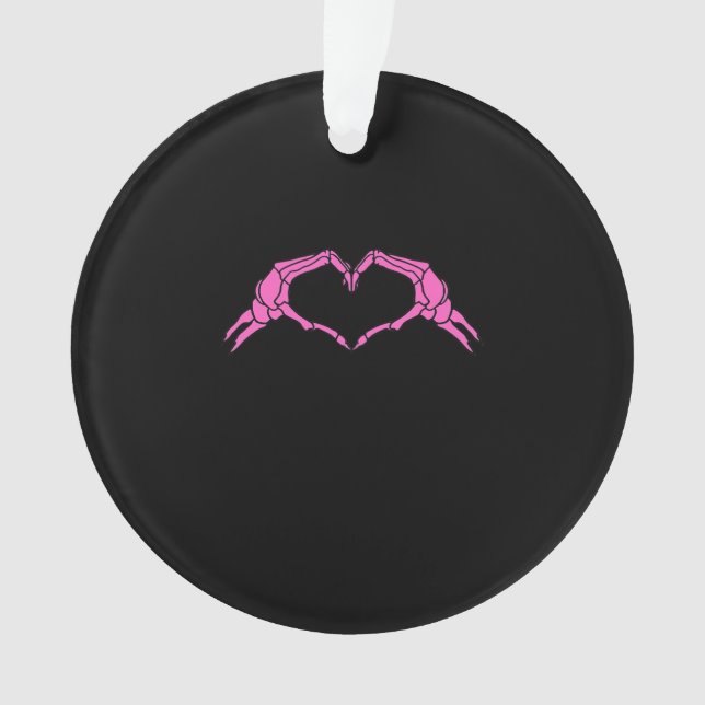 Skeleton Hands Heart Sign Retro Halloween Ornament (Front)