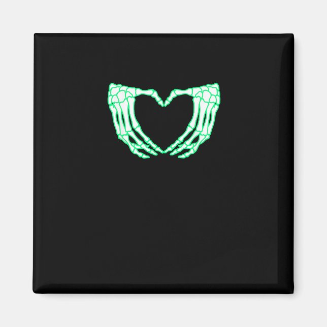 Skeleton Hands, Heart, Xray Halloween Costume Magnet (Front)