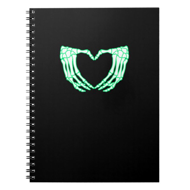 Skeleton Hands, Heart, Xray Halloween Costume Notebook (Front)