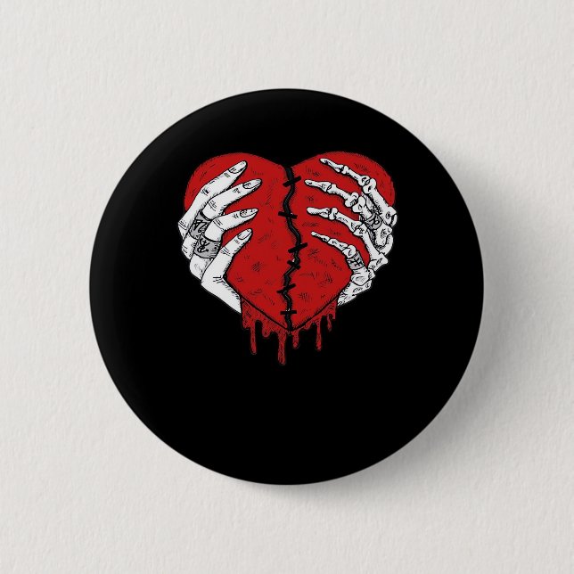Skeleton Hands Hearts Classic Trending 6 Cm Round Badge (Front)