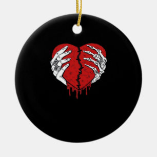 Skeleton Hands Hearts Classic Trending Style Ceramic Tree Decoration