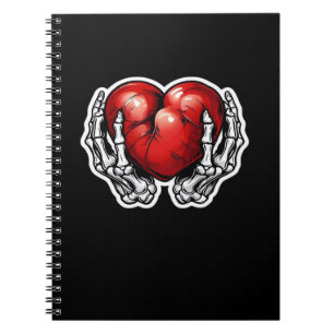 Skeleton Hands Hearts - Cute Halloween Notebook