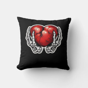 Skeleton Hands Hearts Cute Halloween Retro Cushion