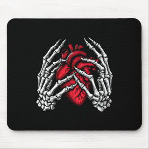 Skeleton Hands Holding Heart Halloween Costume Wom Mouse Pad