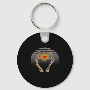 Skeleton Hands Making A Heart Classic Key Ring
