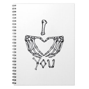 Skeleton Hands Making A Heart Subtle Expression Notebook