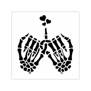 Skeleton Hands Pinky Swear #2 Hearts Image Only Self-inking Stamp
