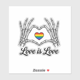 Skeleton Hands Rainbow Heart Love Is Love Shirt_1