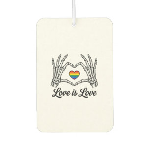 Skeleton Hands Rainbow Heart Love Is Love Shirt_1 Car Air Freshener