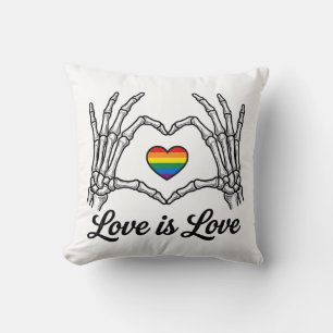 Skeleton Hands Rainbow Heart Love Is Love Shirt_1 Cushion