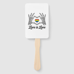 Skeleton Hands Rainbow Heart Love Is Love Shirt_1 Hand Fan