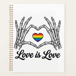 Skeleton Hands Rainbow Heart Love Is Love Shirt_1 Planner