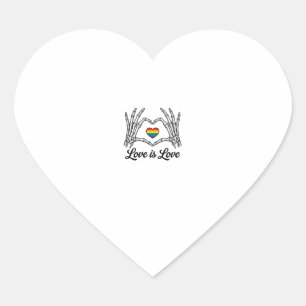 Skeleton Hands Rainbow Heart Love Is Love Shirt_1 Sticker