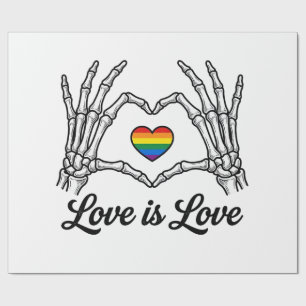 Skeleton Hands Rainbow Heart Love Is Love Shirt_1 Wrapping Paper