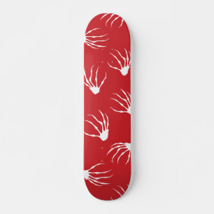 Skeleton Hands - Red Skateboard