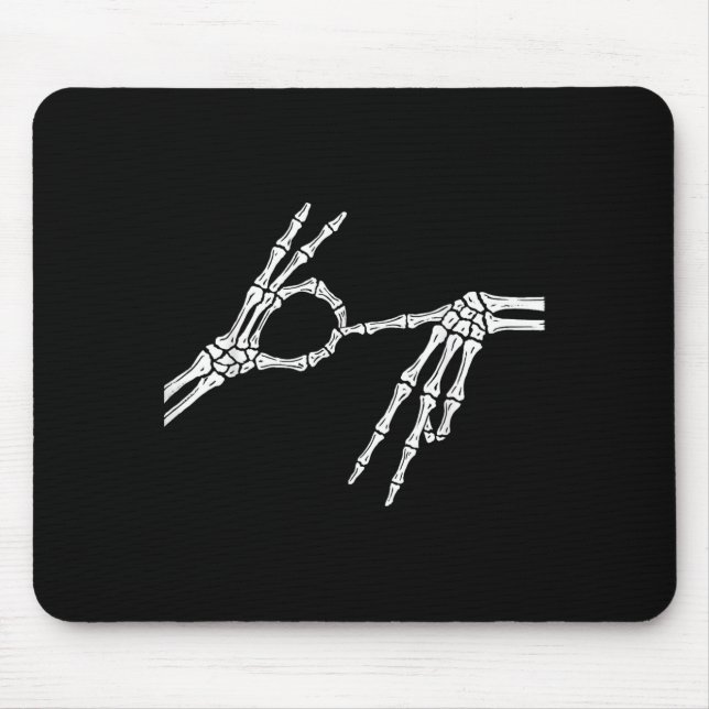 Skeleton Hands Six Seven 6 7 Halloween Costume Men Mouse Pad (Front)