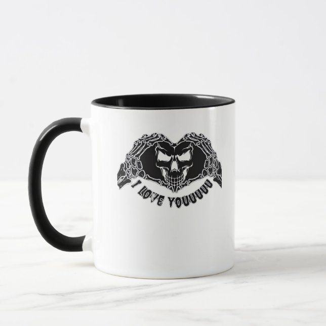 Skeleton Hands Skull, Halloween Design For Backgro Mug (Left)