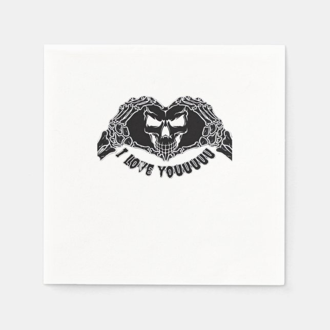 Skeleton Hands Skull, Halloween Design For Backgro Napkin (Front)