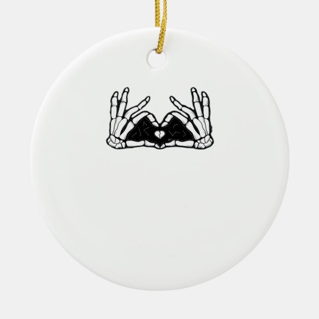 Skeleton Hands The Of A Heart  Ceramic Tree Decoration (Front)