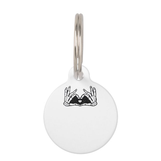 Skeleton Hands The Of A Heart  Pet Tag (Front)