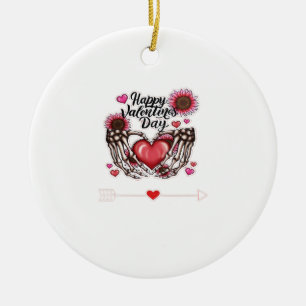 Skeleton Hands Valentines Day Classic Ceramic Tree Decoration