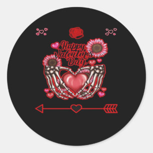 Skeleton Hands Valentines Day Classic Classic Round Sticker