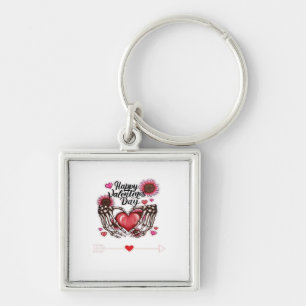 Skeleton Hands Valentines Day Classic Key Ring
